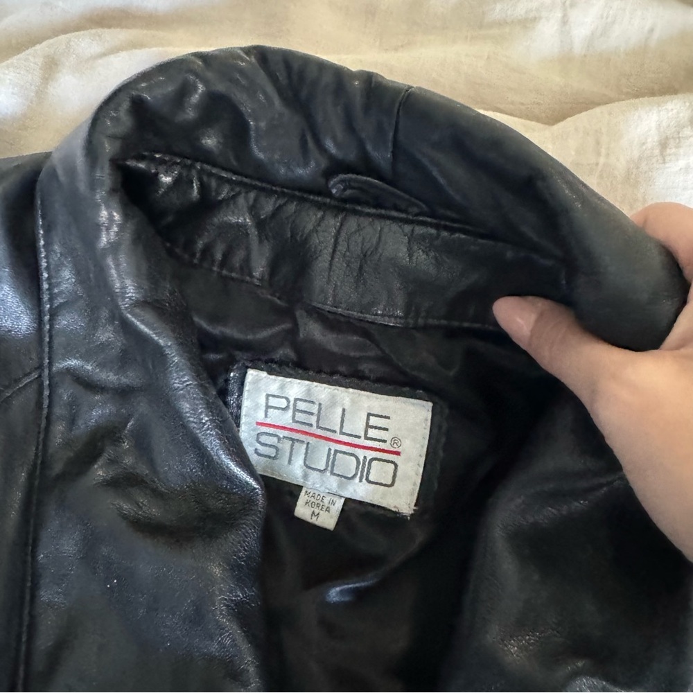 Vintage Leather Blazer Jacket 1980s - Picture 6 of 12